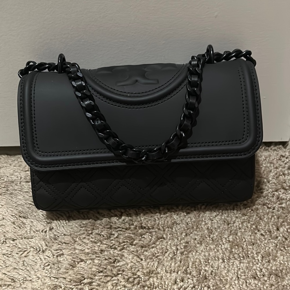 Tory Burch Small Fleming Matte Black- used once!